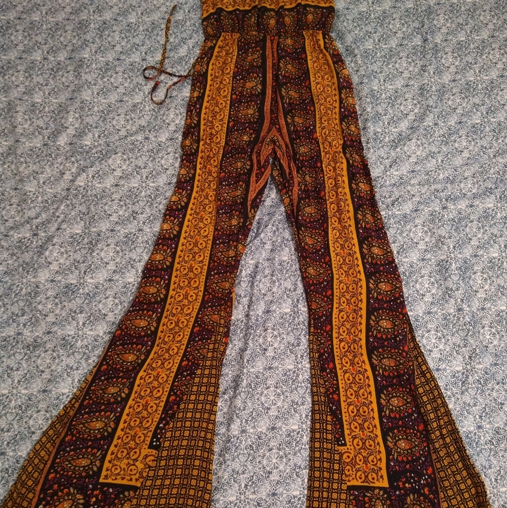 One piece flare pant/halter top